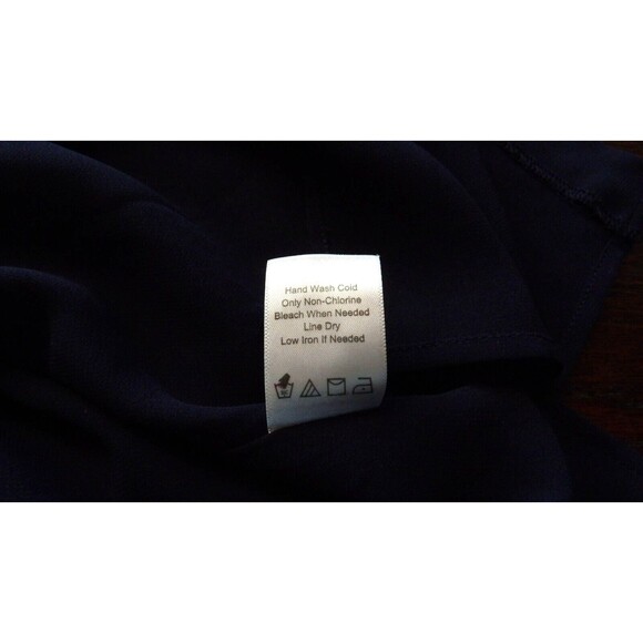 Coldwater Creek Navy Blue Embellished Rhinestone Tank Size M 10-12 Layered Slits - Picture 7 of 11